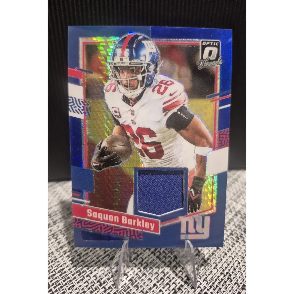 2023 Panini Donruss Saquon Barkley #DTH-SB Donruss Threads Blue Hyper (MEM)‎